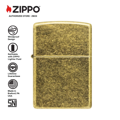 201FB- ZIPPO Antique Brass, Classic Design