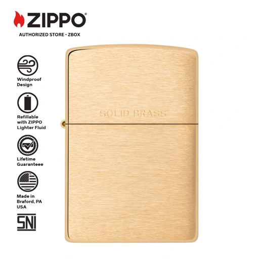 Image of ZIPPO® Classic Brushed Solid Brass