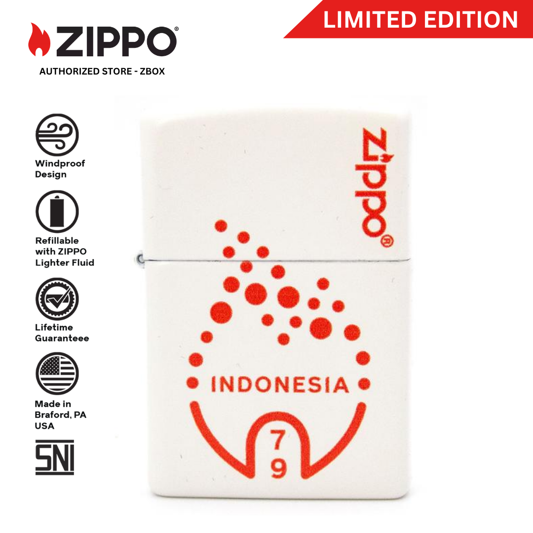 214-114719 - ZIPPO® RI HUT 79 Matte White with Colour Image