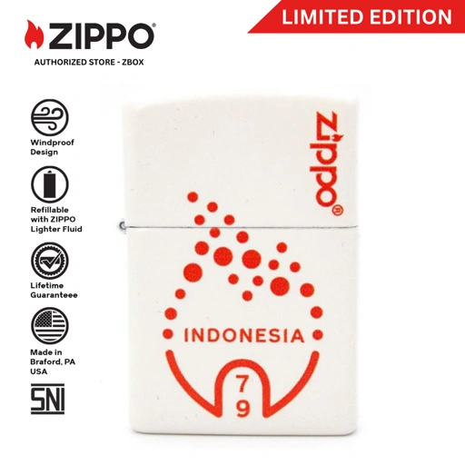Image of ZIPPO® RI HUT 79 Matte White with Colour Image