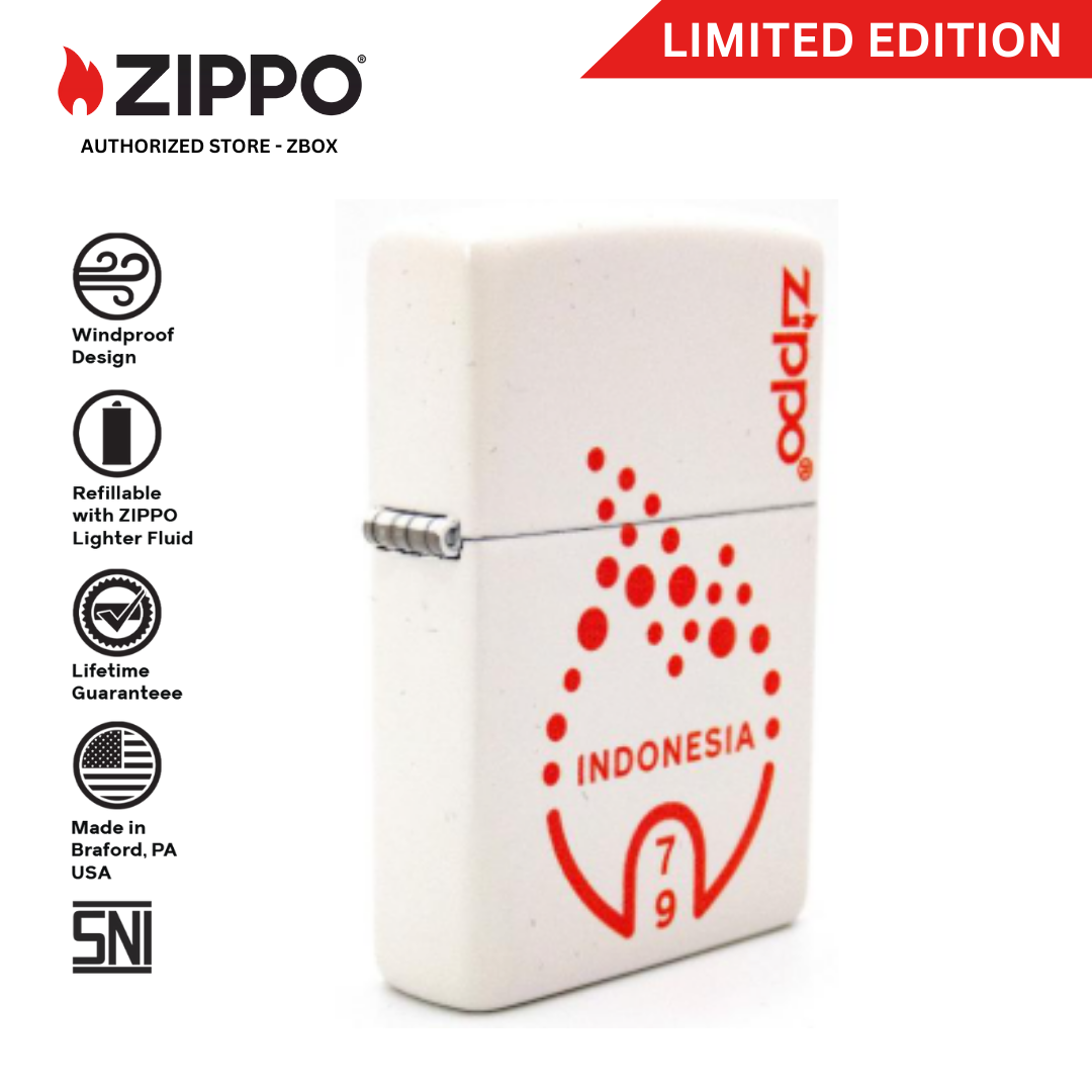 214-114719 - ZIPPO® RI HUT 79 Matte White with Colour Image