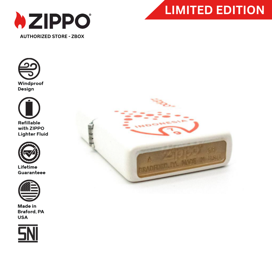 214-114719 - ZIPPO® RI HUT 79 Matte White with Colour Image