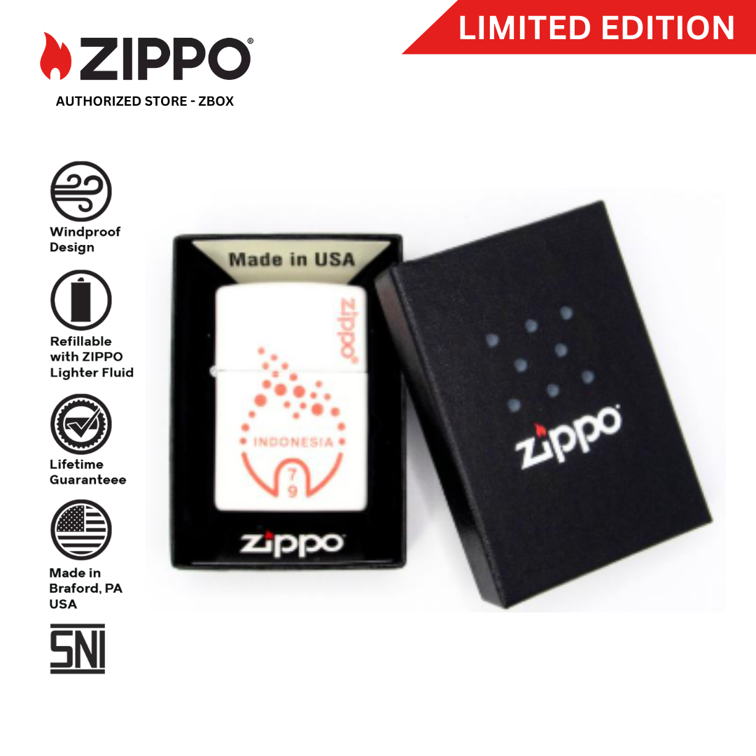 214-114719 - ZIPPO® RI HUT 79 Matte White with Colour Image