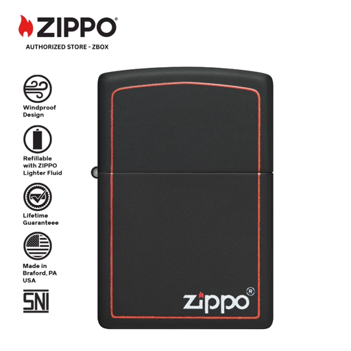 Image of 218ZB - ZIPPO®  Black Matte with Zippo Frame