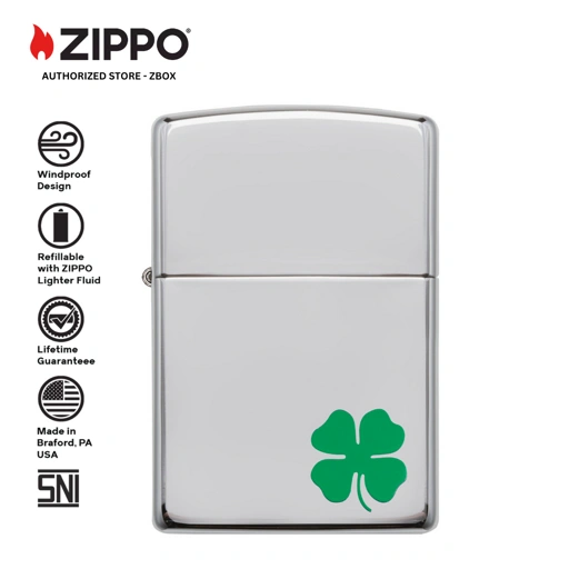 Image of ZIPPO® Lucky Clover - High Polish Chrome with Color Image