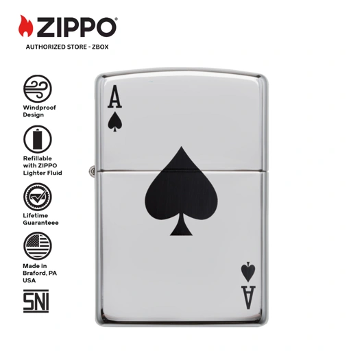 Image of 24011 - ZIPPO®  Ace of Spades - High Polish Chrome with Color Image
