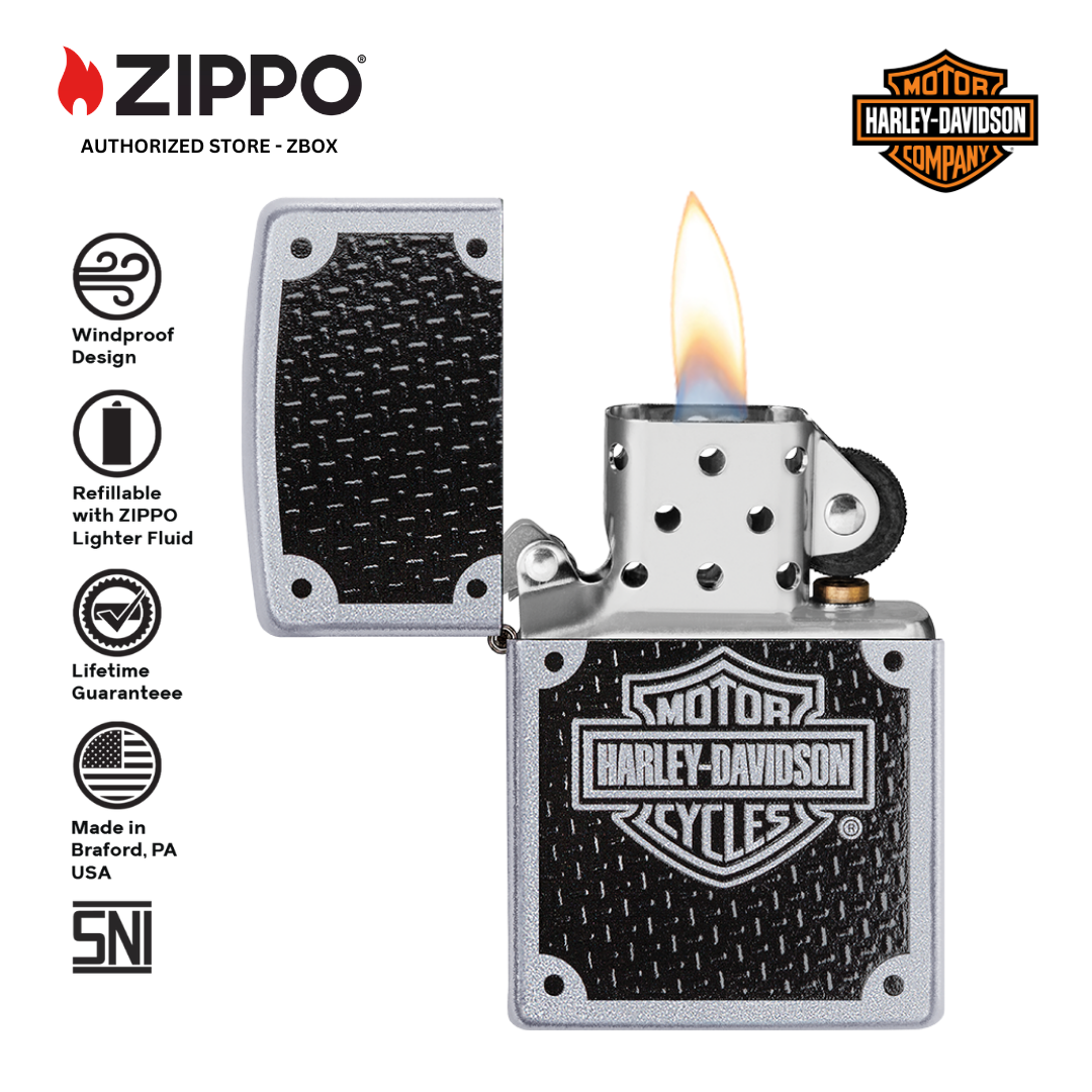 24025 - ZIPPO Harley Davidson® Carbon Fiber Shield Design