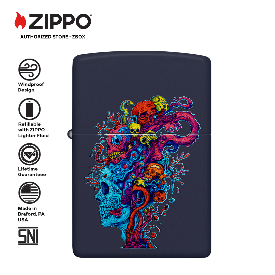46958 - ZIPPO Skull Reef Design Navy Matte