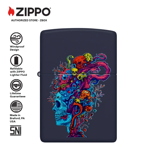 46958 - ZIPPO Skull Reef Design Navy Matte