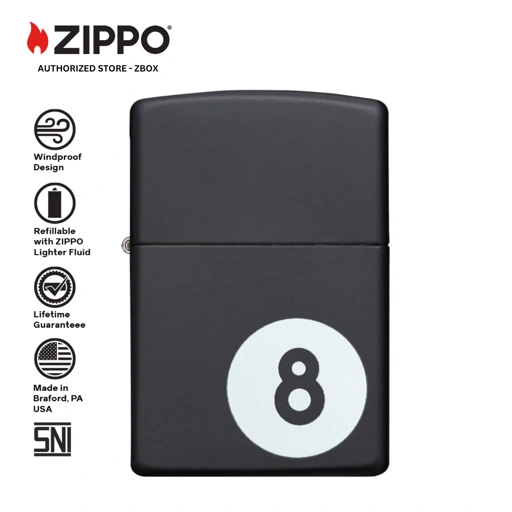 Image of ZIPPO® Billiard 8-Ball - Black Matte with Colour Image