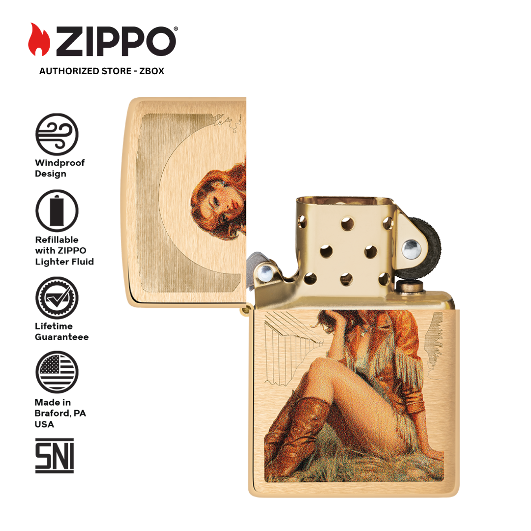 46962 - ZIPPO Western Vintage Design Brushed Brass