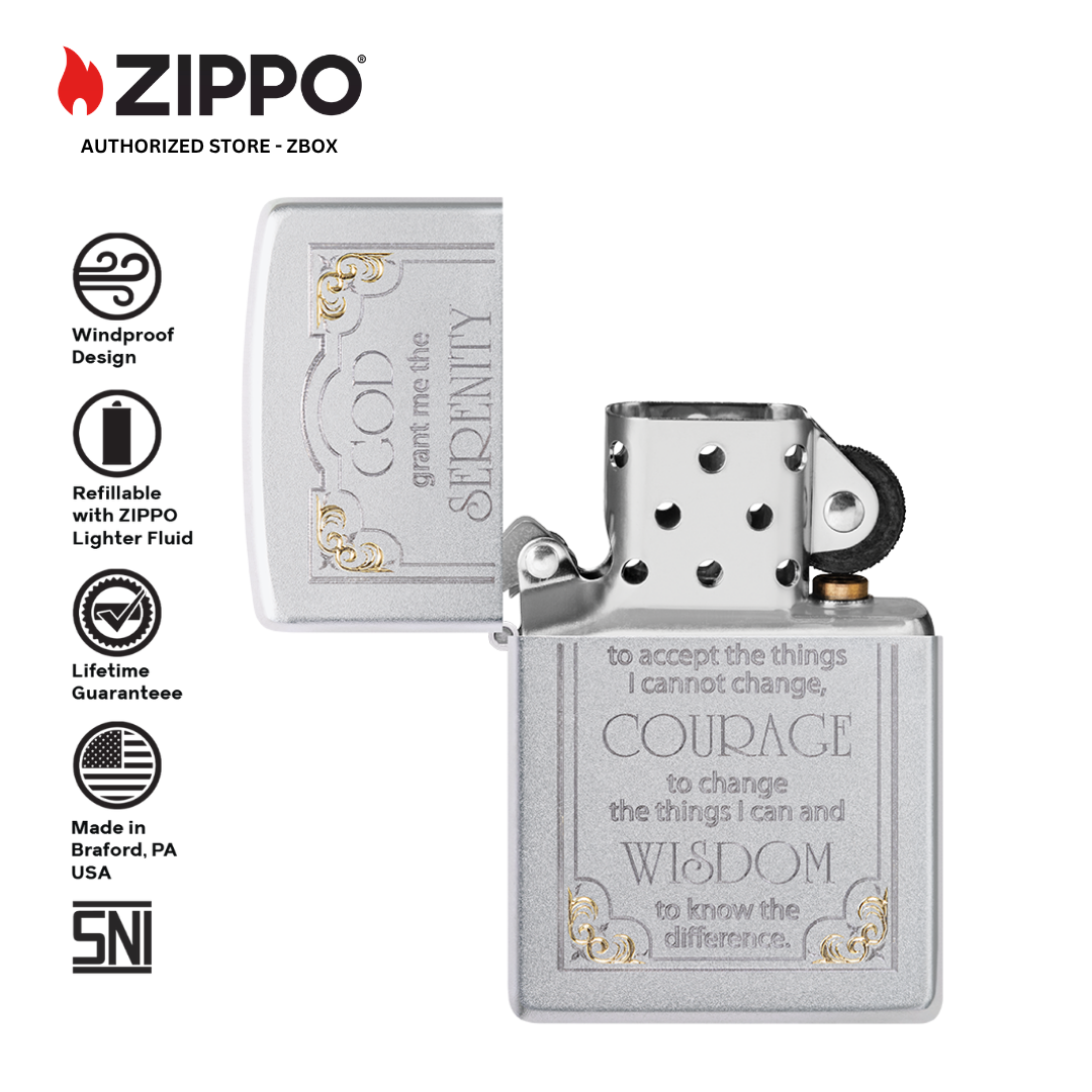 28458 - ZIPPO Serenity Prayer Satin Chrome