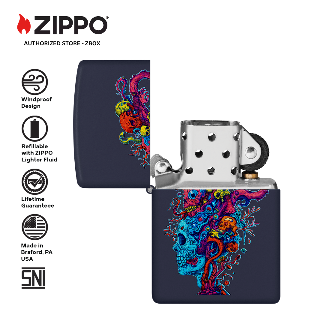 46958 - ZIPPO Skull Reef Design Navy Matte