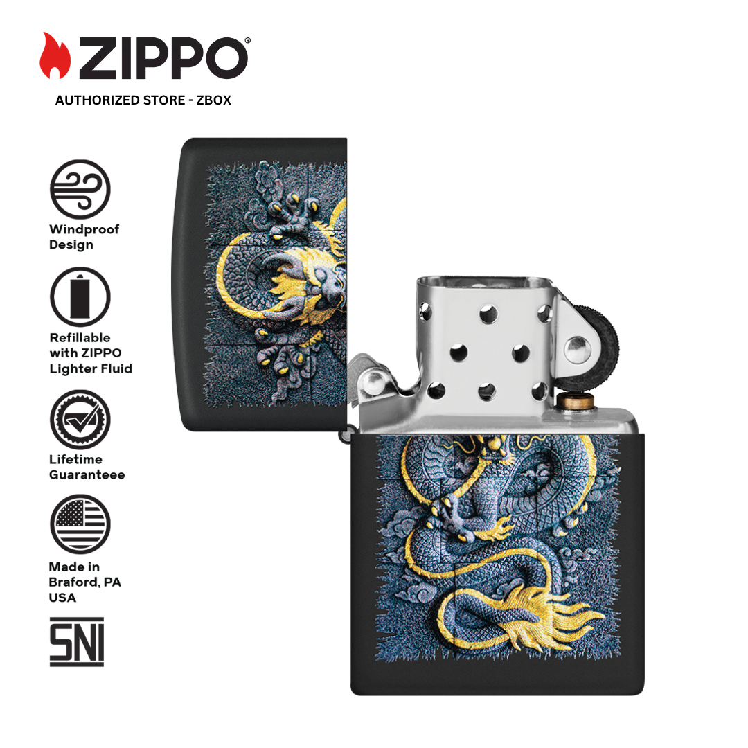 47181 – ZIPPO Stone Dragon Black Matte