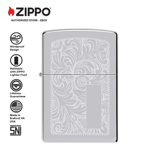 Image of  ZIPPO® Venetian - High Polish Chrome with Lustre Engraving
