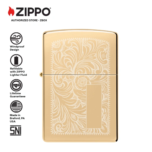 Image of ZIPPO® Venetian - High Polish Brass with Lustre Engraving