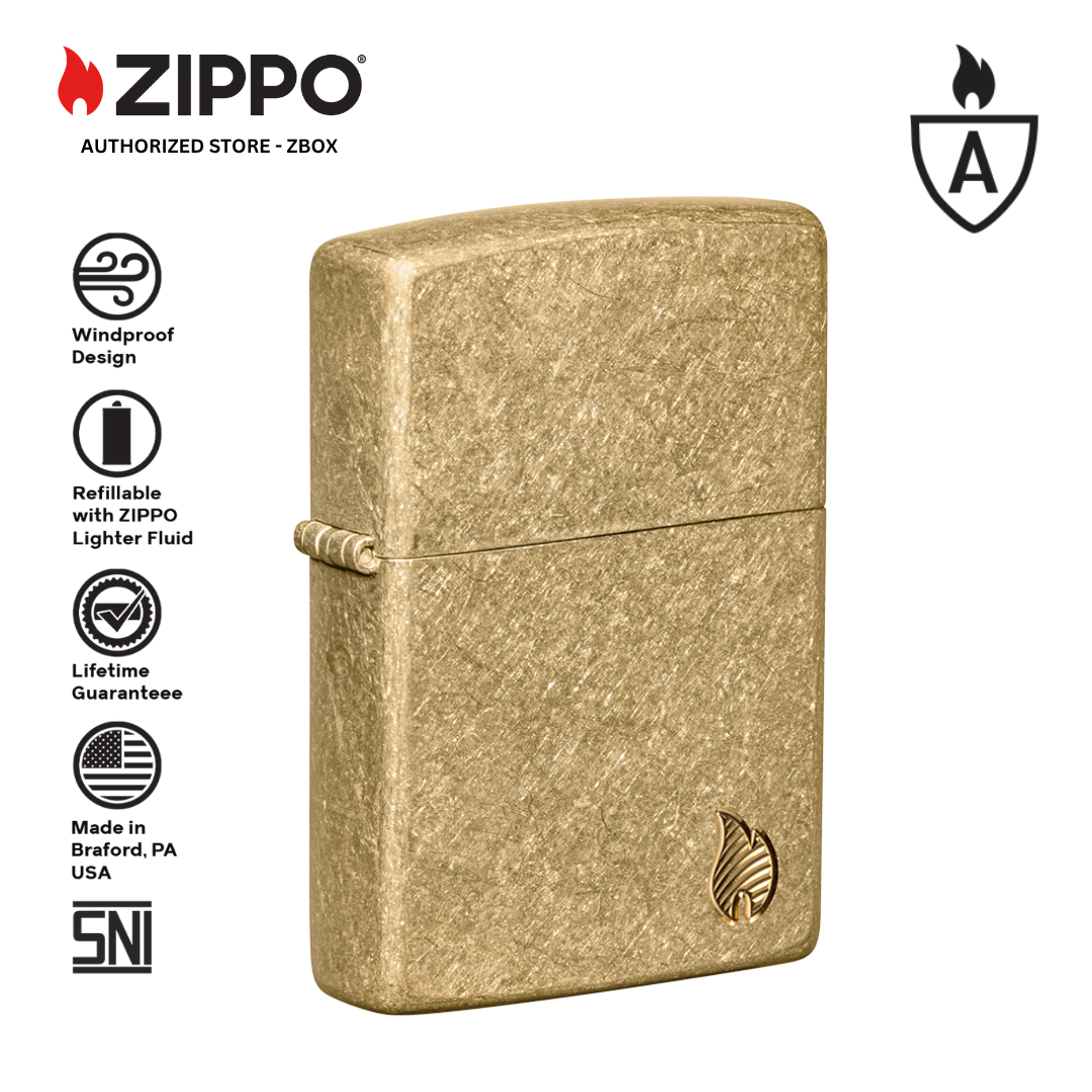 46398 - ZIPPO Armor Tumbled Brass Design