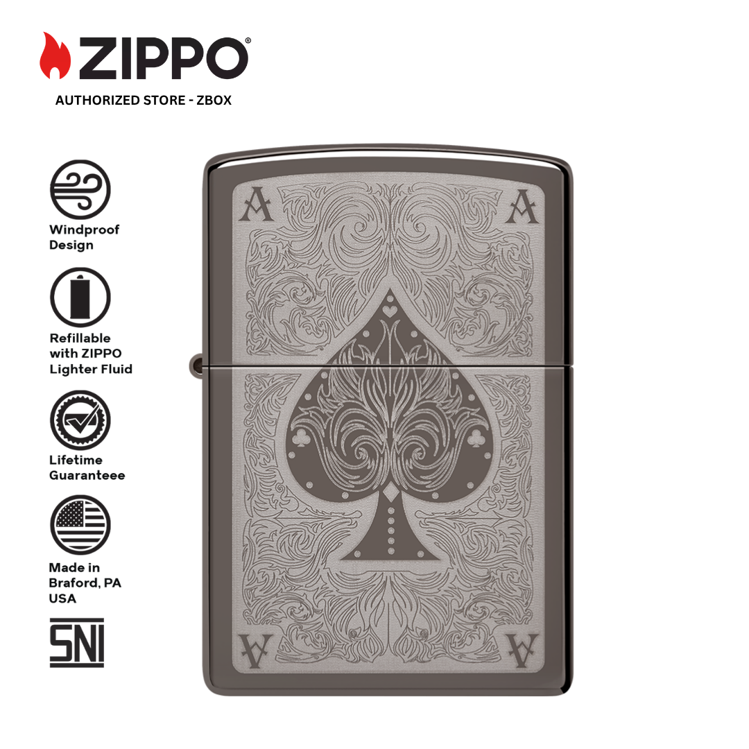 28323 – ZIPPO Ace Filigree — Lighter Premium Black Ice®
