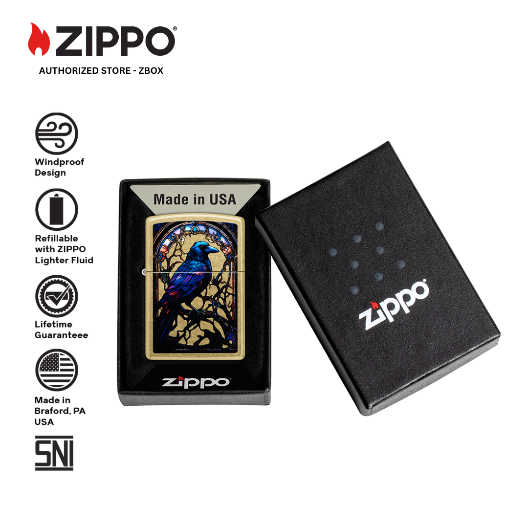 46946 - ZIPPO Stained Glass Raven Design