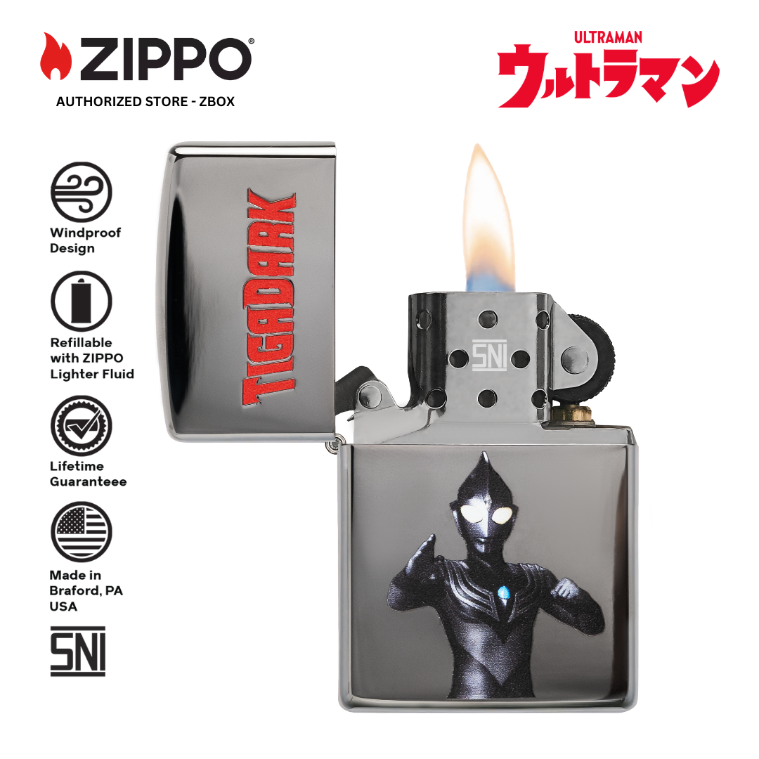 ZIPPO Original CZA-2-46 Ultraman Tiga Black Limited Edition - Korek Api Windproof USA