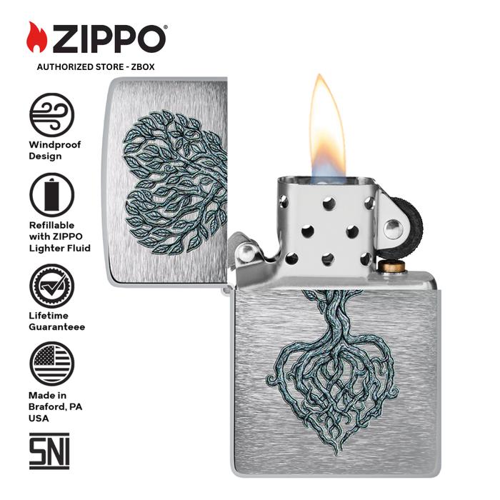 46232 - ZIPPO® Rooted in Love Design - Brush Chrome with Colour Image