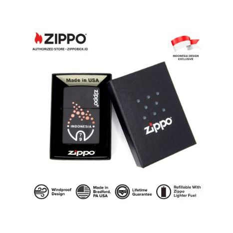 218-114717 ZIPPO RI HUT 79 Matte Black with Color Image