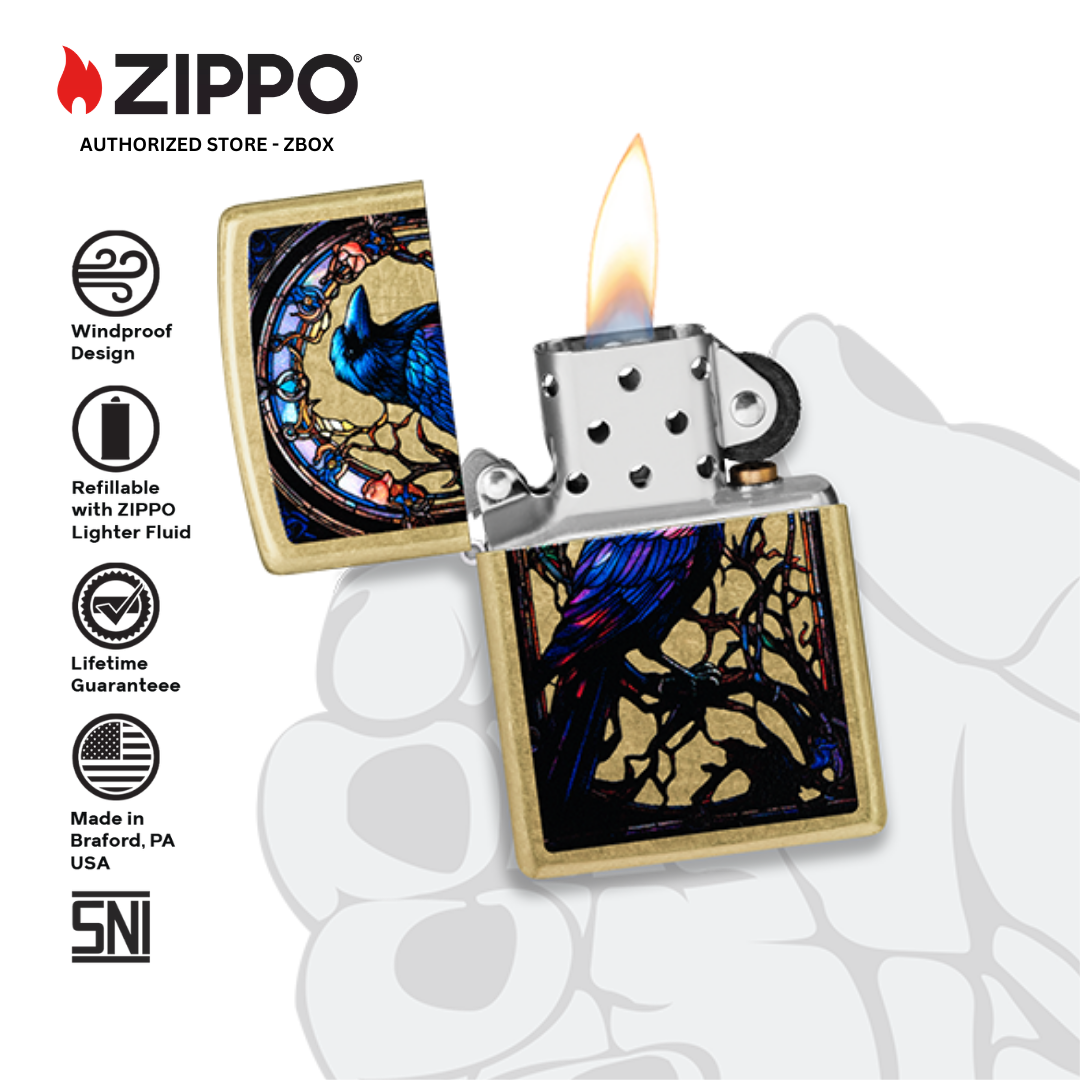 46946 - ZIPPO Stained Glass Raven Design