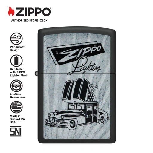 Image of ZIPPO® Car Design - Black Matte with Color Image