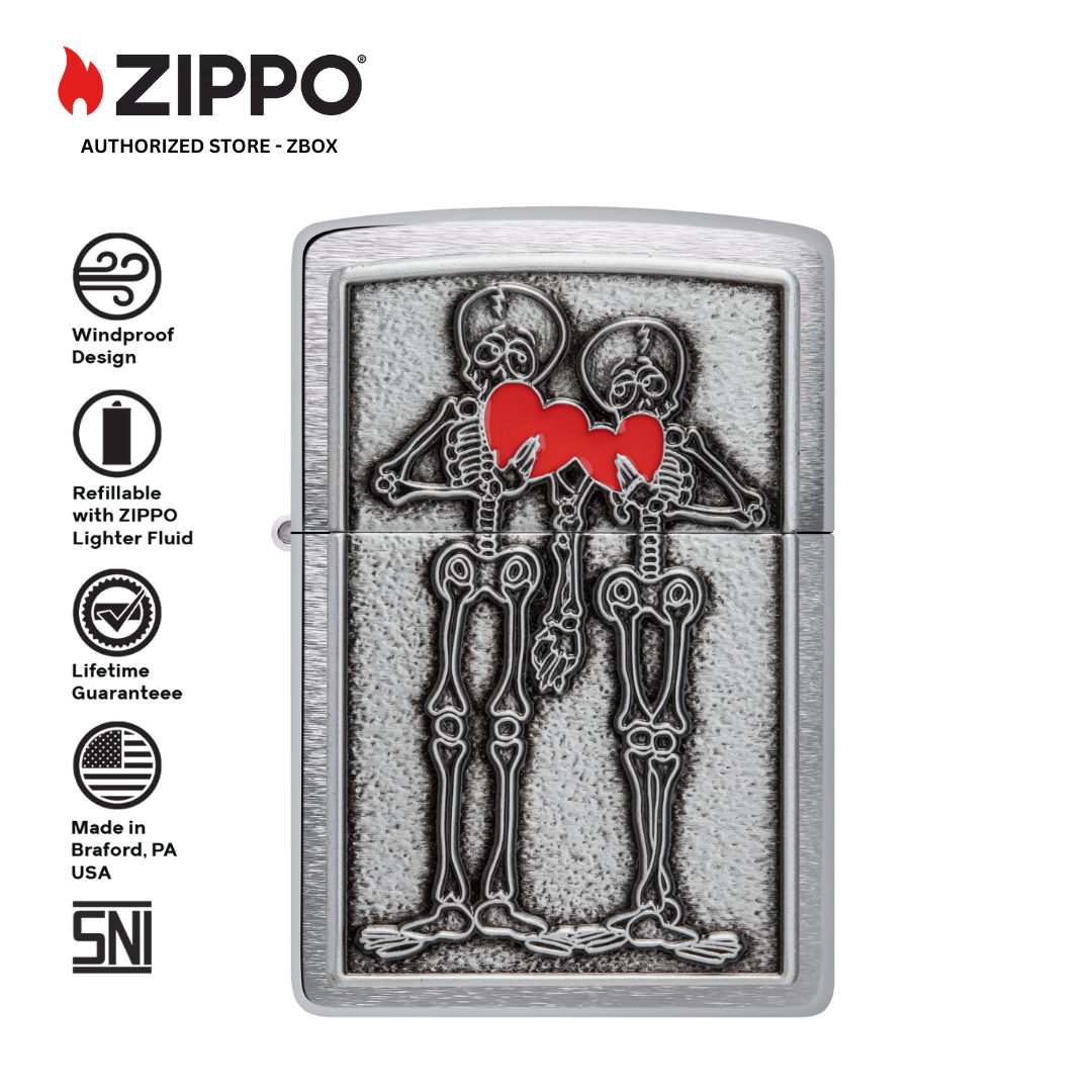 48688 - ZIPPO® Couple Love - Brushed Chrome with Emblem Attached