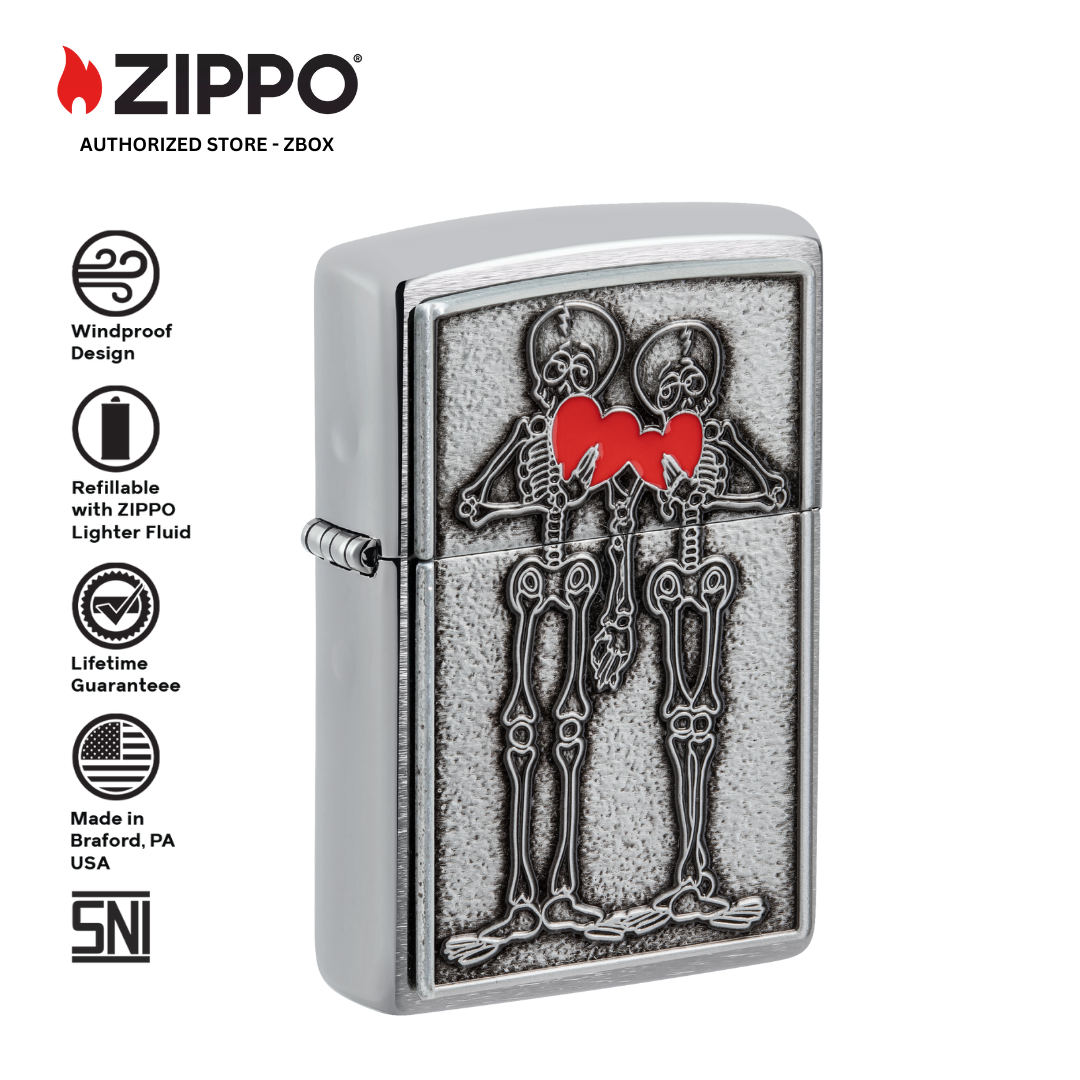 48688 - ZIPPO® Couple Love - Brushed Chrome with Emblem Attached
