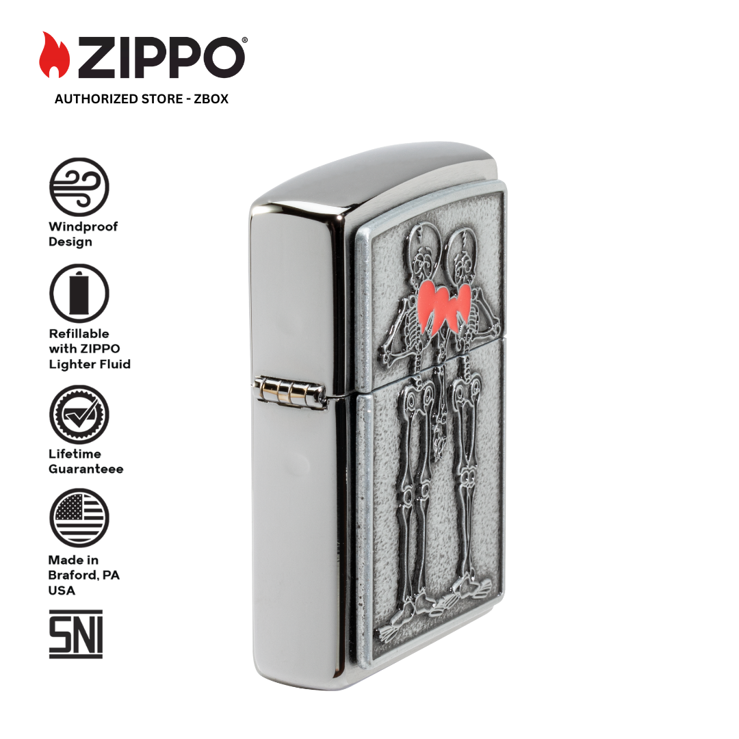 48688 - ZIPPO® Couple Love - Brushed Chrome with Emblem Attached