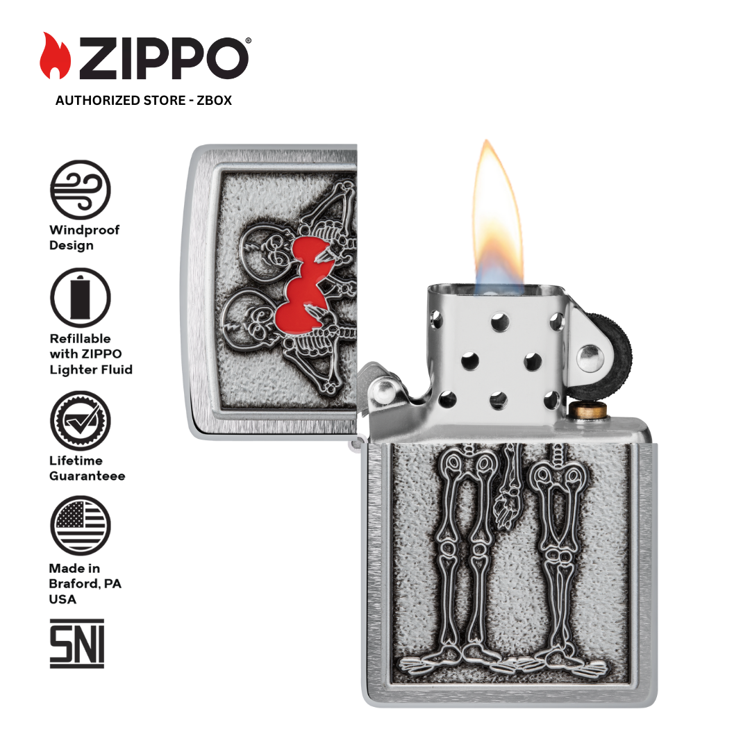48688 - ZIPPO® Couple Love - Brushed Chrome with Emblem Attached