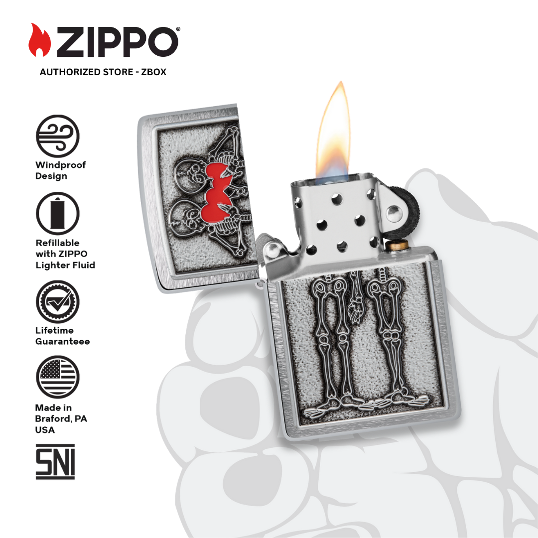 48688 - ZIPPO® Couple Love - Brushed Chrome with Emblem Attached