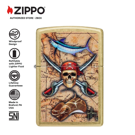 Image of ZIPPO® Guy Harvey Pirates - Street Brass with Color Image