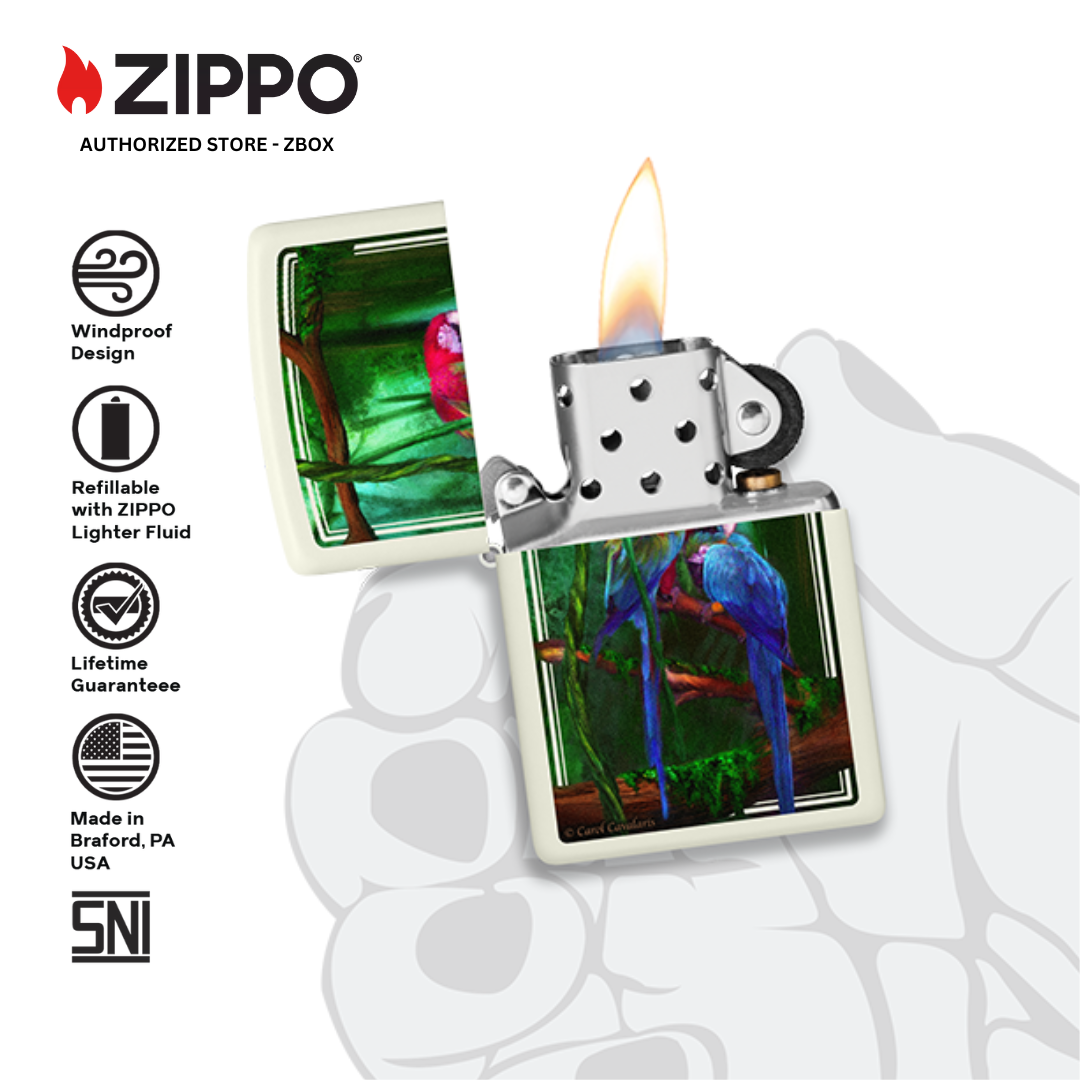 48972 - ZIPPO® Carol Cavalaris Jewels of the Jungle - Glow-in-the-Dark Green