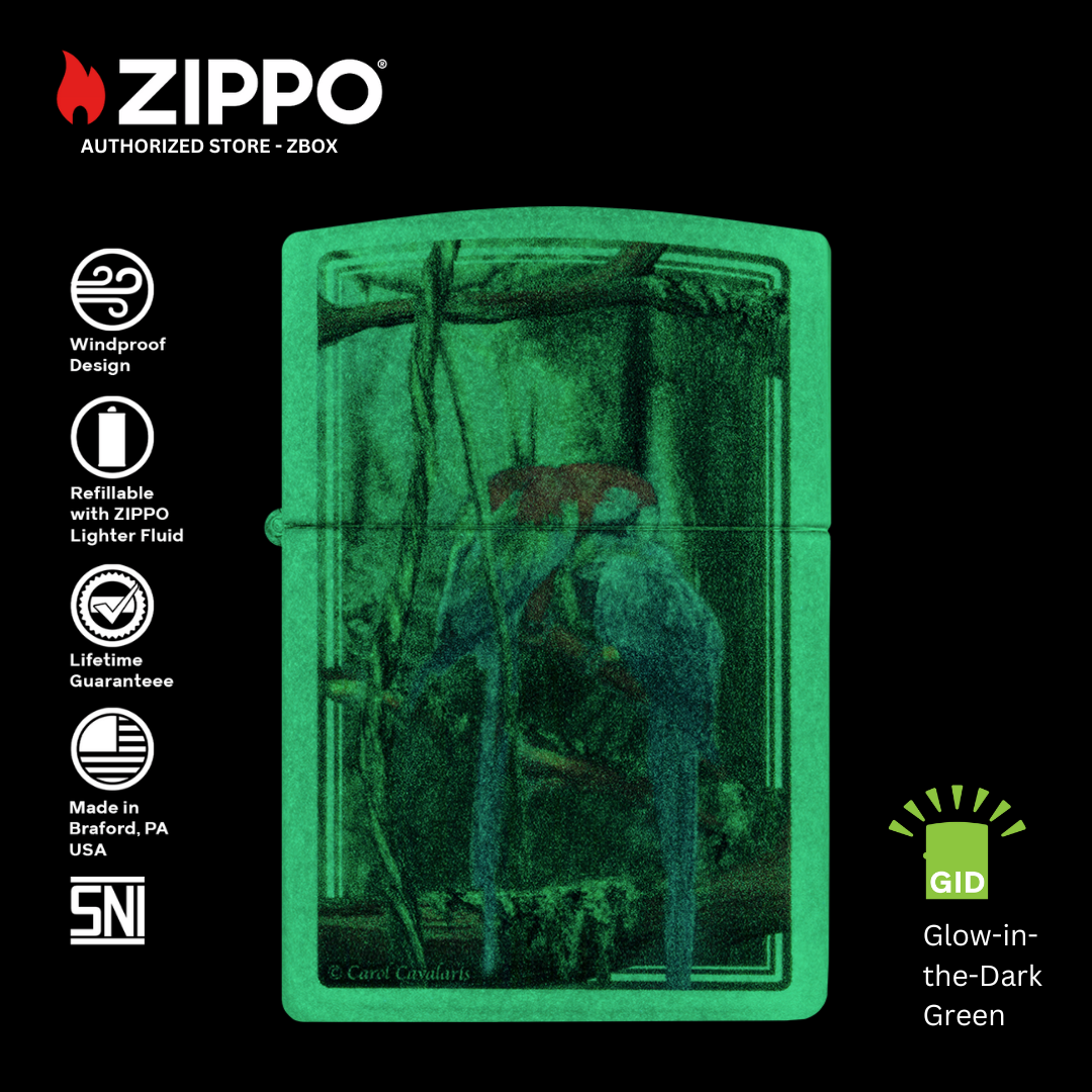 48972 - ZIPPO® Carol Cavalaris Jewels of the Jungle - Glow-in-the-Dark Green