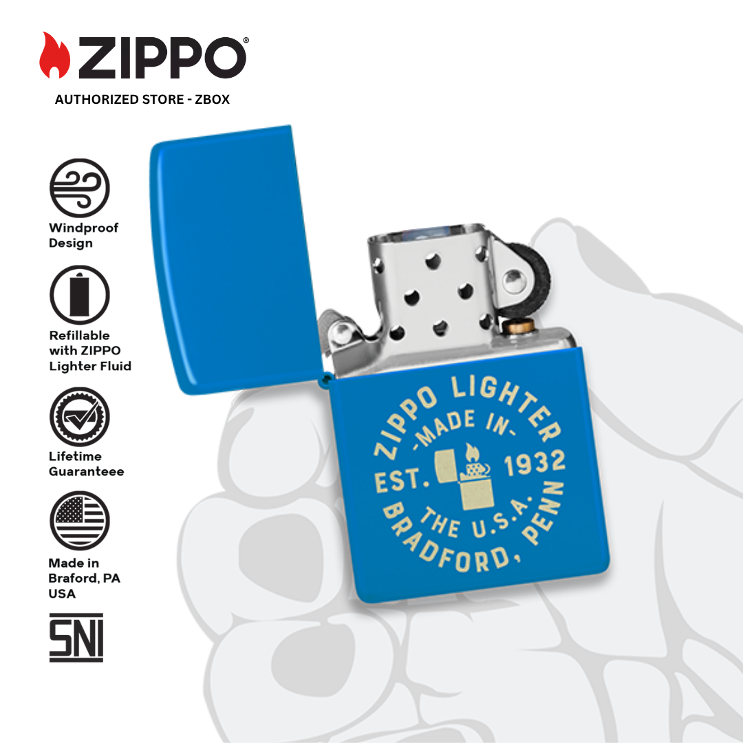 46173 - ZIPPO Seal Design Sky Blue Matte