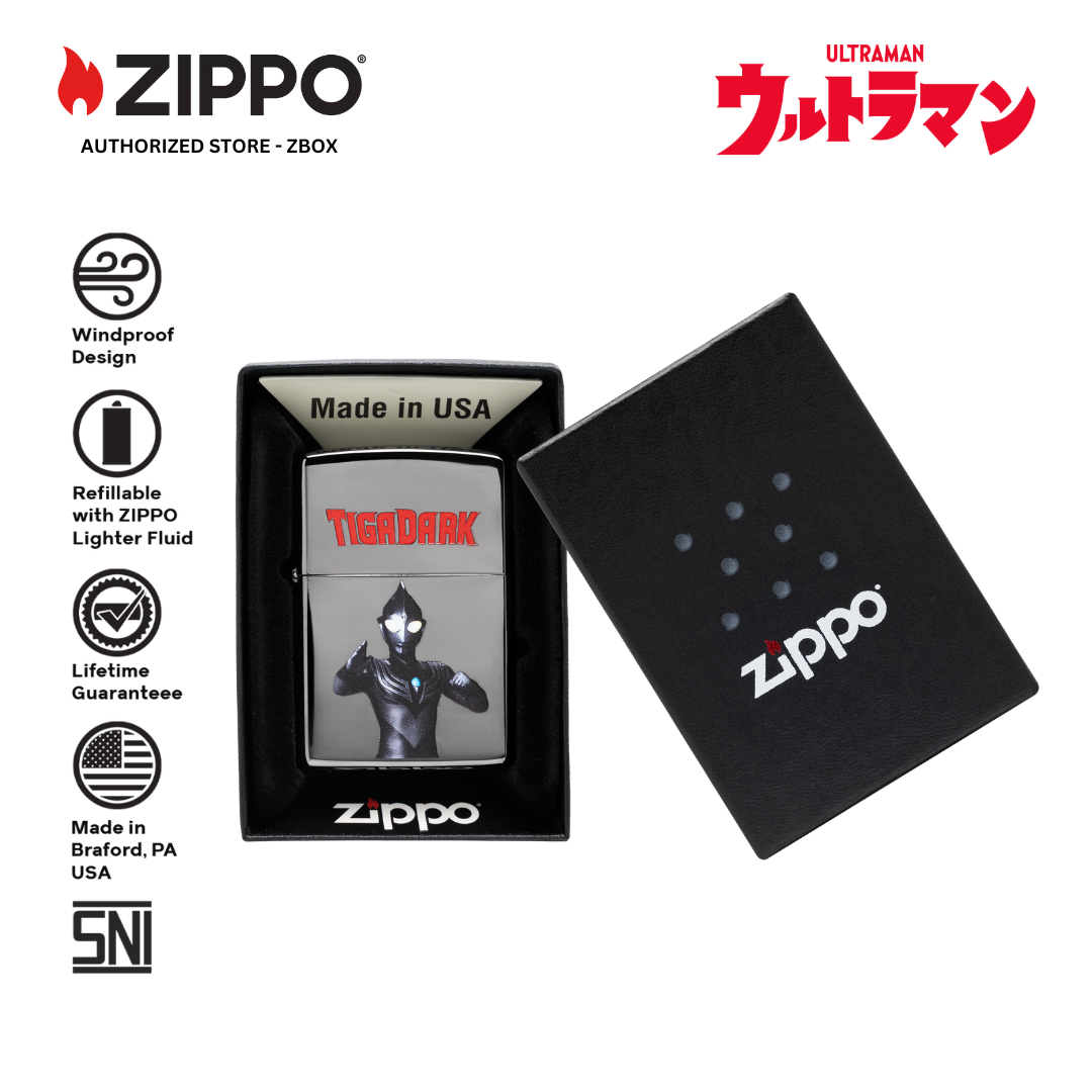 ZIPPO Original CZA-2-46 Ultraman Tiga Black Limited Edition - Korek Api Windproof USA