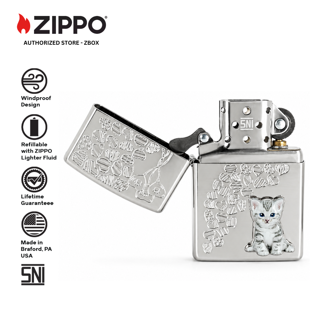 ZA-4-85a – ZIPPO Cat Heart Design