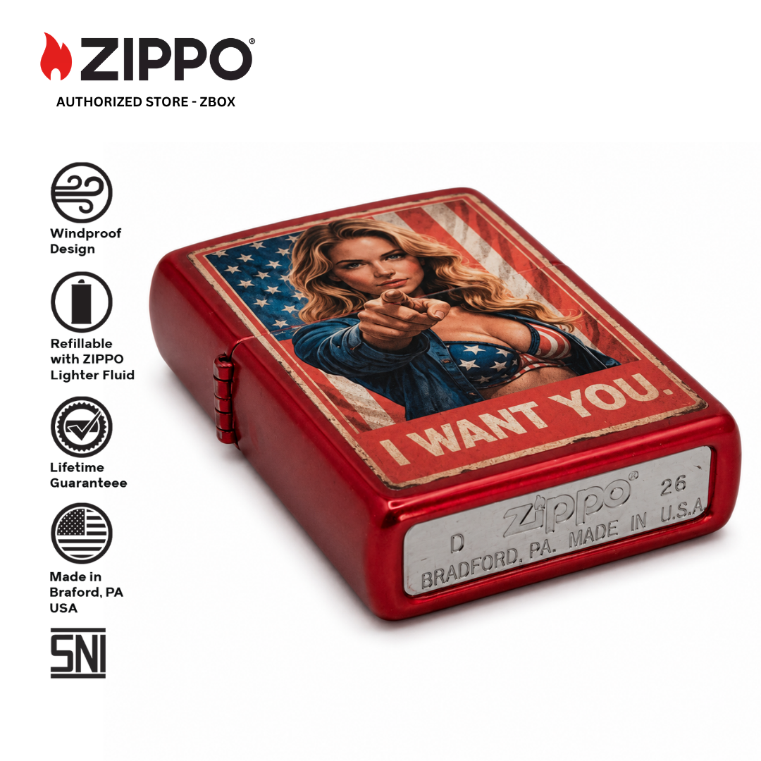 47273-ZIPPO I Want You, Candy Apple Red with Colour Image