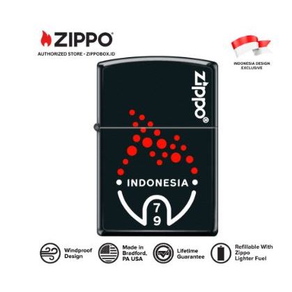 218-114717 ZIPPO RI HUT 79 Matte Black with Color Image