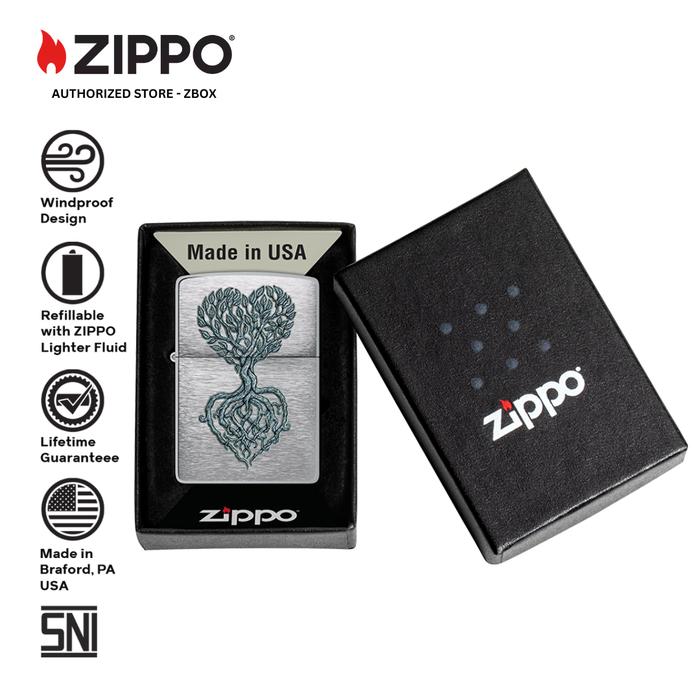 46232 - ZIPPO® Rooted in Love Design - Brush Chrome with Colour Image