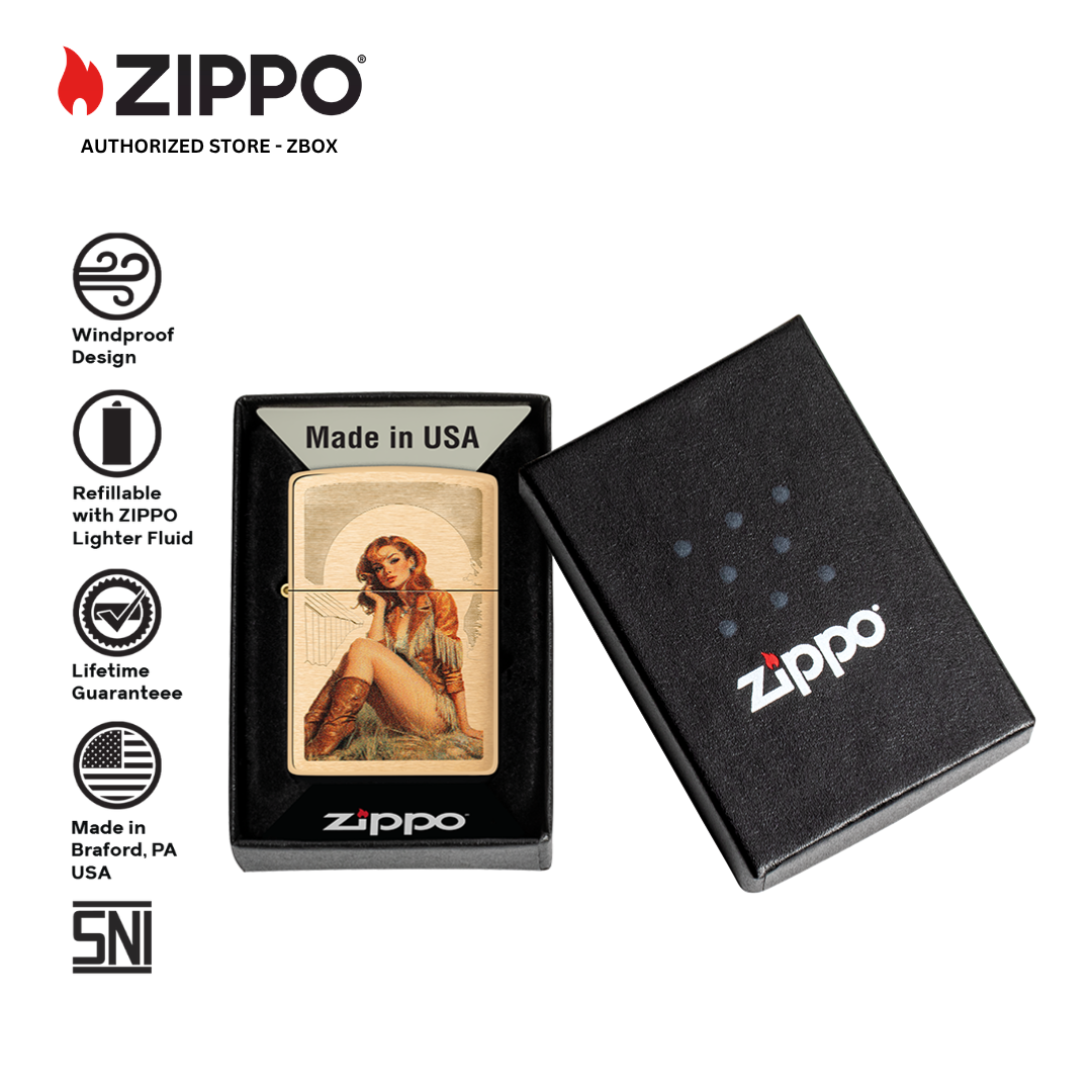 46962 - ZIPPO Western Vintage Design Brushed Brass