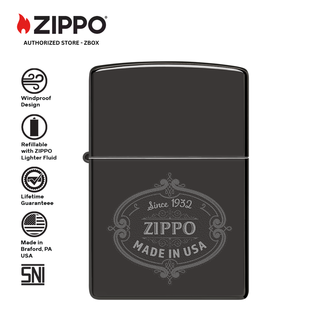 46945 - ZIPPO Plaque Design High Polish Black