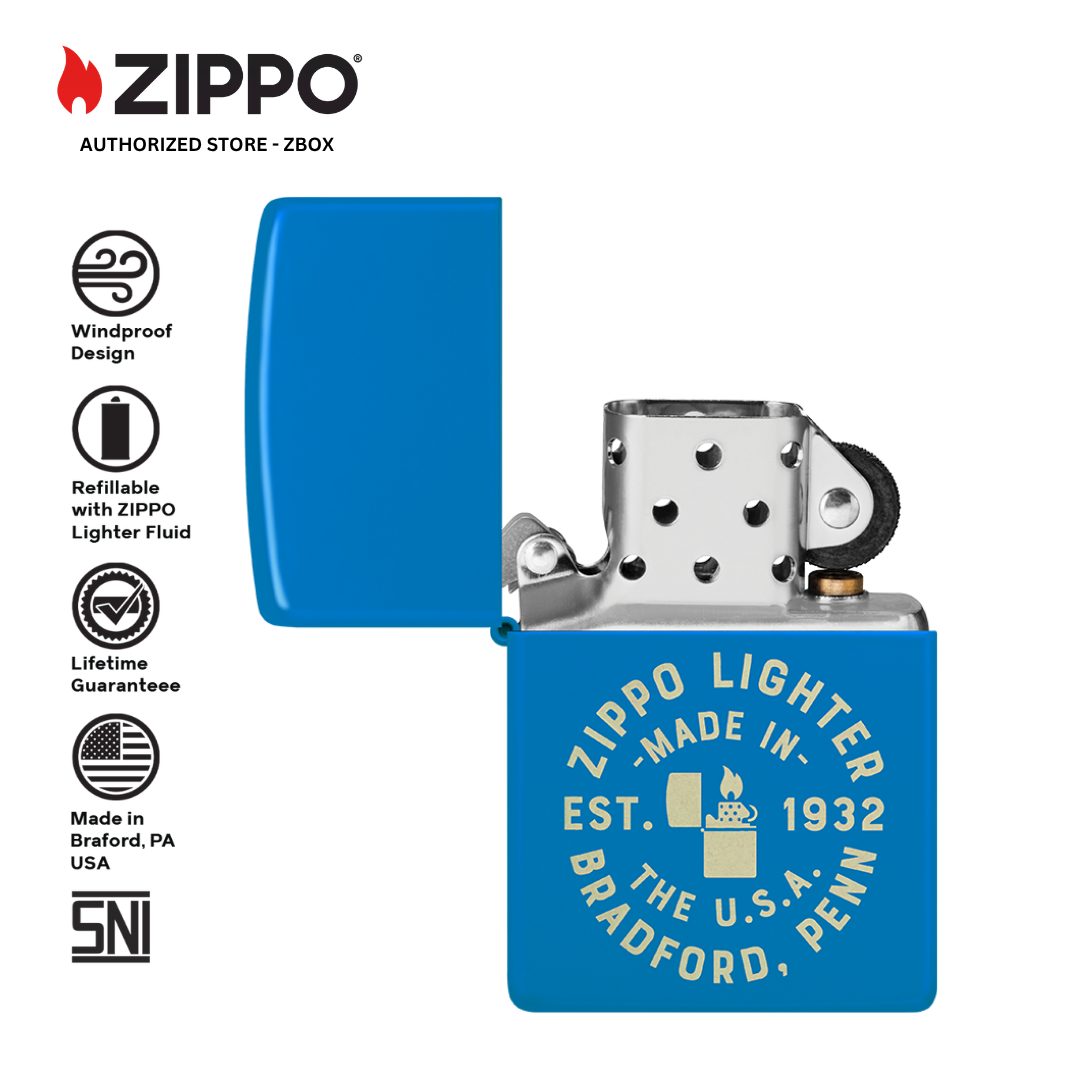 46173 - ZIPPO Seal Design Sky Blue Matte