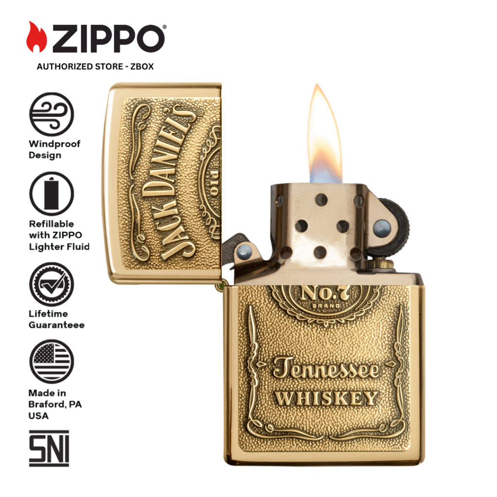 254B.JD.428 - Zippo Jack Daniel's High Polish Brass Original Windproof Lighter