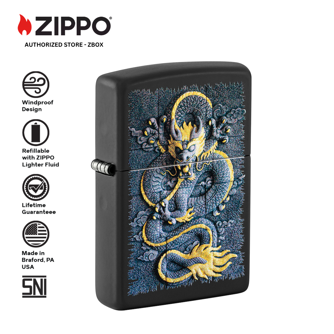47181 – ZIPPO Stone Dragon Black Matte