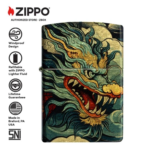 Image of ZIPPO® Dragon Fusion Design - Tumbled Brass with 540 Fusion