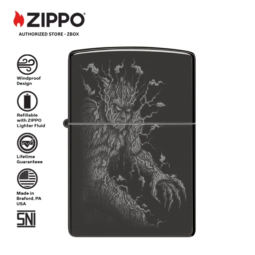 46959 - ZIPPO Root of All Evil Design High Polish Black