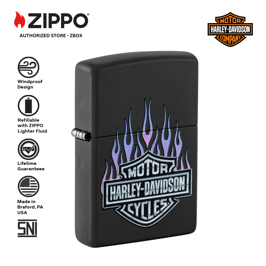 46677 - ZIPPO Harley-Davidson® Purple Flames Design